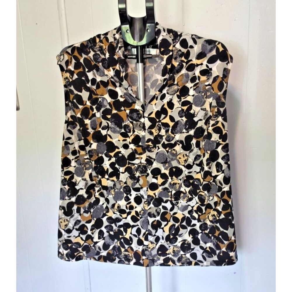 Jones Studio Seperates Black Gray Shirt Blouse Sleeveless SIze 18W 18